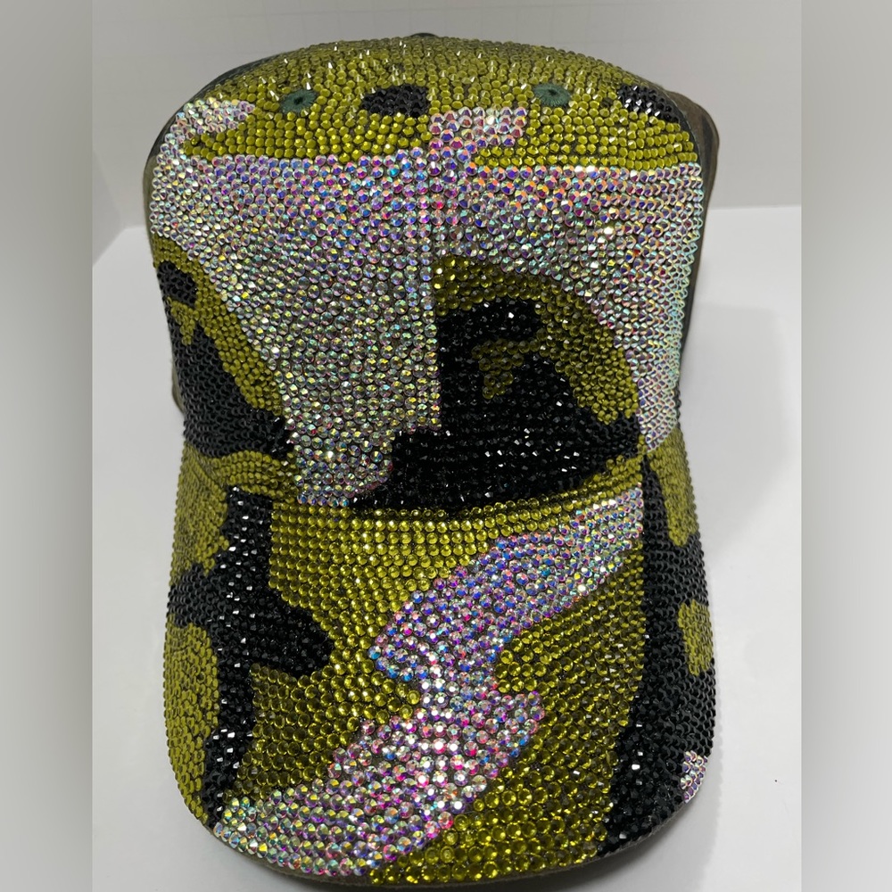 New custom rhinestone camo cap